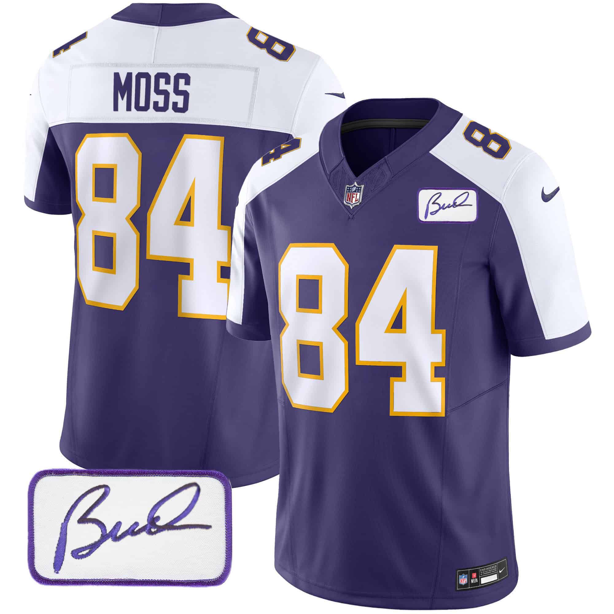 Men Minnesota Vikings #84 Moss Purple 2024 Nike Bud Grant Patch Classic Limited NFL Jersey->indianapolis colts->NFL Jersey